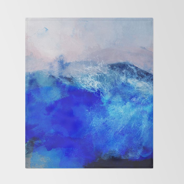 ocean blue abstract waterworld Throw Blanket Gallery Image 2