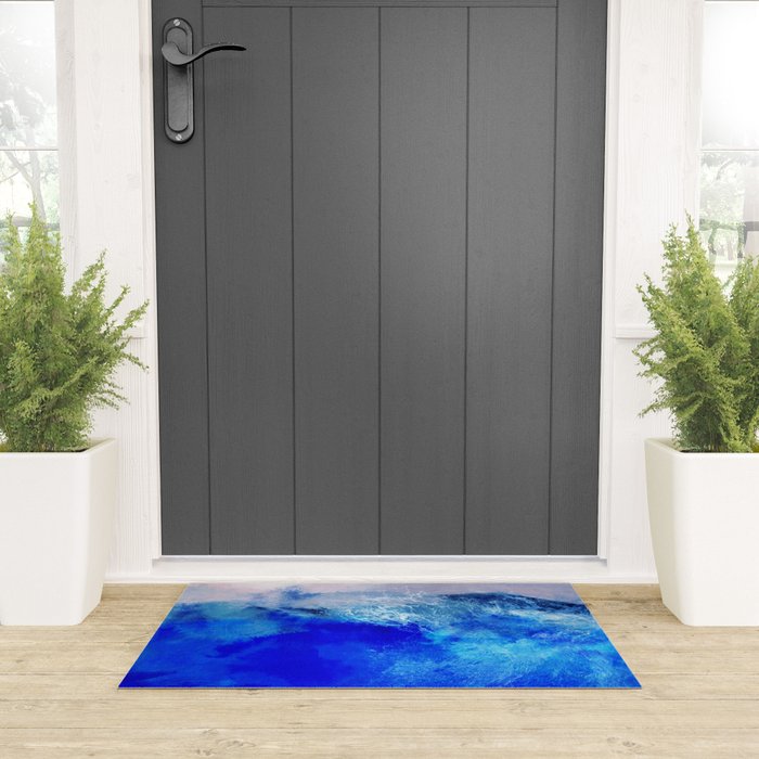 ocean blue abstract waterworld Welcome Mat Gallery Image 3