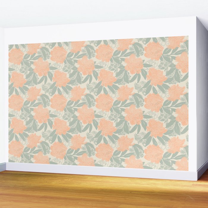 Modern floral blooms P3 Wall Mural Gallery Image 2