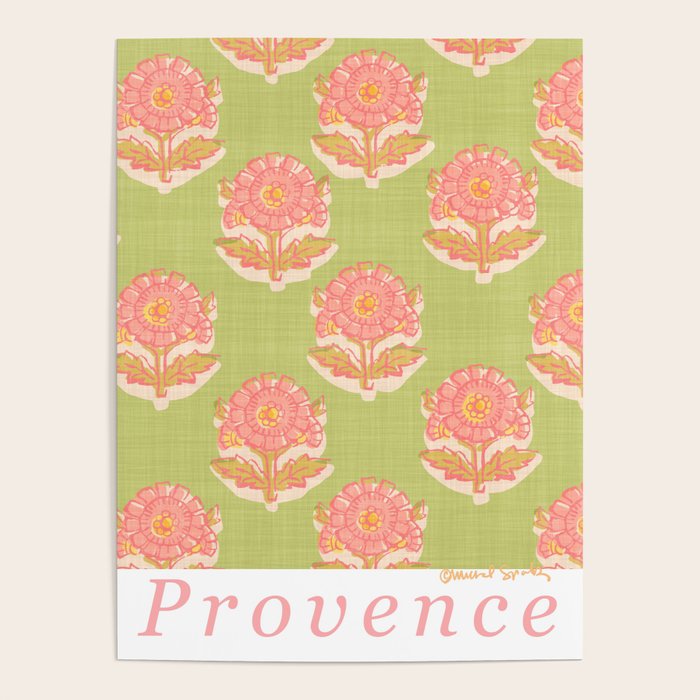 French Country Sunflower in Olive Poster Gallery Image 4