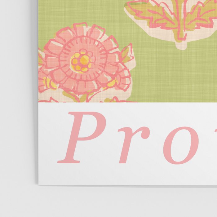 French Country Sunflower in Olive Poster Gallery Image 3