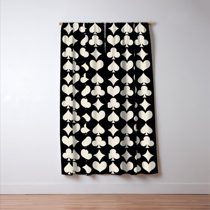 Card Suit Motifs I Black and White Window Curtain Gallery Image 3