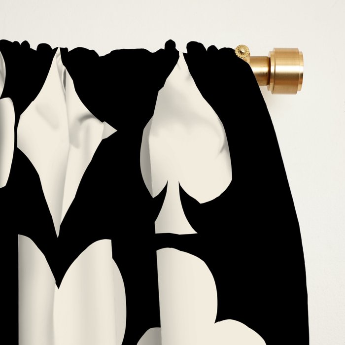 Card Suit Motifs I Black and White Window Curtain Gallery Image 2