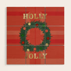 Holly Jolly Garland Wood Wall Art Gallery Image 1