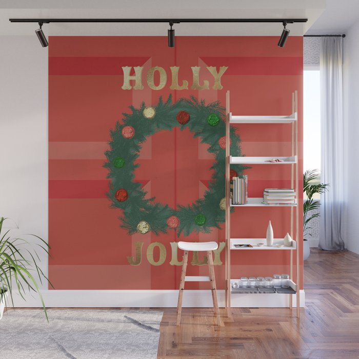Holly Jolly Garland Wall Mural Gallery Image 1
