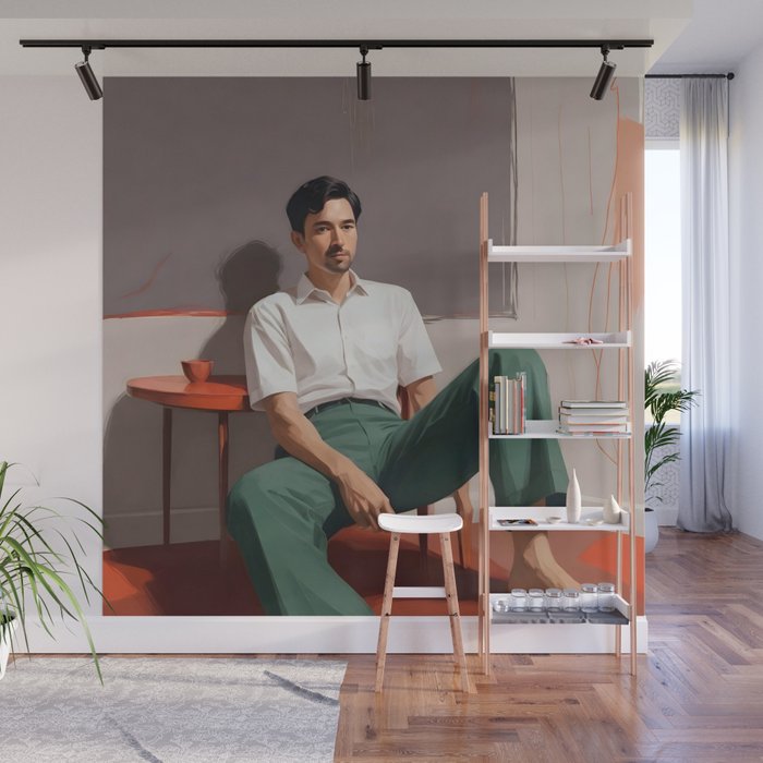 Dolce Far Niente, The sweetness of doing nothing, man sitting idle living in the moment, slow living calm peace of mind, positivity mindset slow down Wall Mural Gallery Image 1