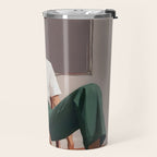 Dolce Far Niente, The sweetness of doing nothing, man sitting idle living in the moment, slow living calm peace of mind, positivity mindset slow down Travel Mug Gallery Image 2