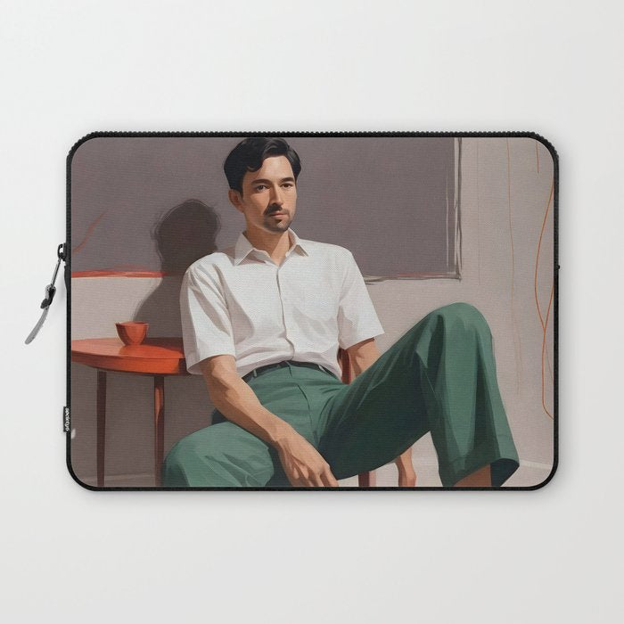 Dolce Far Niente, The sweetness of doing nothing, man sitting idle living in the moment, slow living calm peace of mind, positivity mindset slow down Laptop Sleeve Gallery Image 1