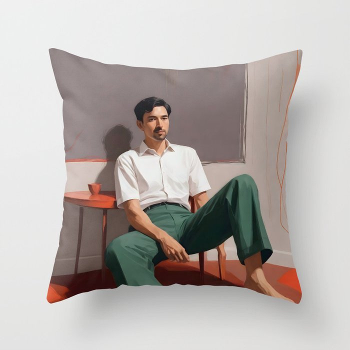 Dolce Far Niente, The sweetness of doing nothing, man sitting idle living in the moment, slow living calm peace of mind, positivity mindset slow down Throw Pillow Gallery Image 6