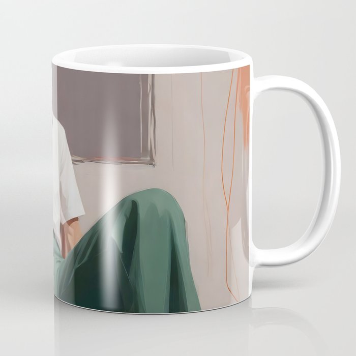 Dolce Far Niente, The sweetness of doing nothing, man sitting idle living in the moment, slow living calm peace of mind, positivity mindset slow down Coffee Mug Gallery Image 1