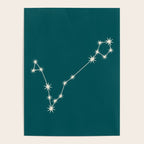 Pisces Zodiac Star Constellation Line Art Deep Teal Poster Gallery Image 4
