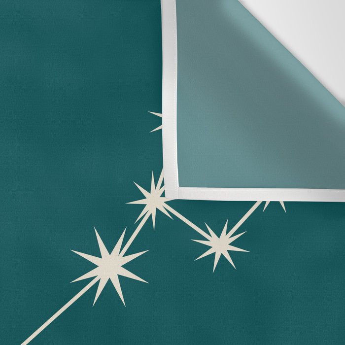Pisces Zodiac Star Constellation Line Art Deep Teal Wall Tapestry Gallery Image 3