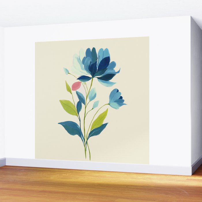 Azure Bloom Wall Mural Gallery Image 2