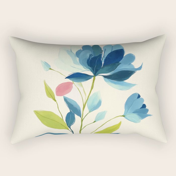Azure Bloom Rectangular Pillow Gallery Image 1