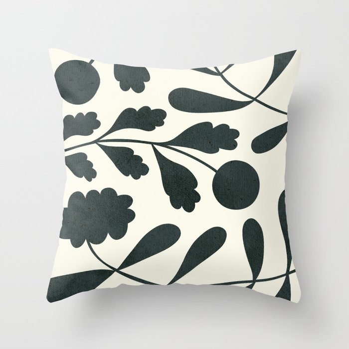 Abstract-botanical 42-4 Throw Pillow Gallery Image 1