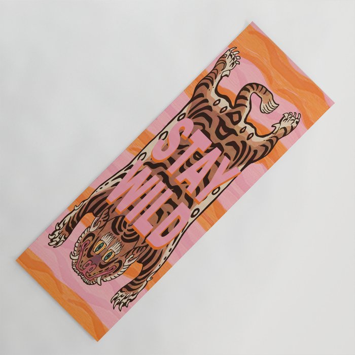 Tibetan Tiger // Stay Wild Color Wave Yoga Mat Gallery Image 1