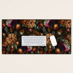 Enchanting Lush Baroque Midnight Flower Garden Desk Mat Gallery Image 1