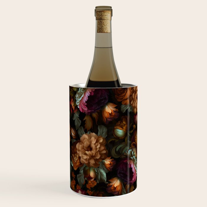 Enchanting Lush Baroque Midnight Flower Garden Wine Chiller Gallery Image 3