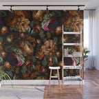 Enchanting Lush Baroque Midnight Flower Garden Wall Mural Gallery Image 1