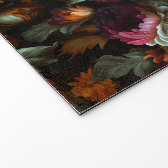 Enchanting Lush Baroque Midnight Flower Garden Welcome Mat Gallery Image 2