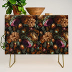 Enchanting Lush Baroque Midnight Flower Garden Credenza Gallery Image 1