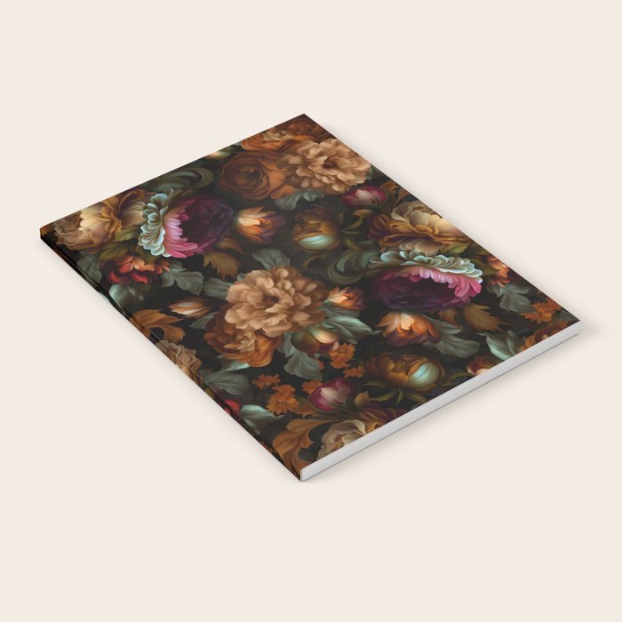 Enchanting Lush Baroque Midnight Flower Garden Notebook Gallery Image 1
