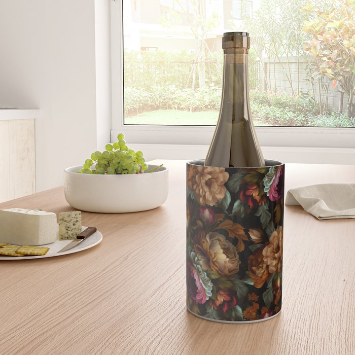 Enchanting Lush Baroque Midnight Flower Garden Wine Chiller Gallery Image 4