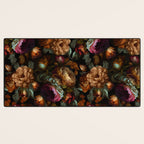 Enchanting Lush Baroque Midnight Flower Garden Desk Mat Gallery Image 3