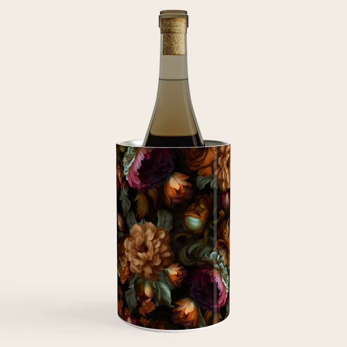 Enchanting Lush Baroque Midnight Flower Garden Wine Chiller Gallery Image 2