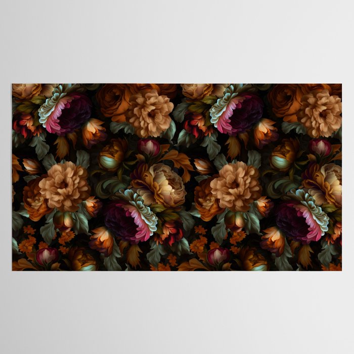 Enchanting Lush Baroque Midnight Flower Garden Tablecloth Gallery Image 2