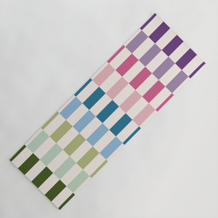 Retro Colorful Stripes Yoga Mat Gallery Image 1