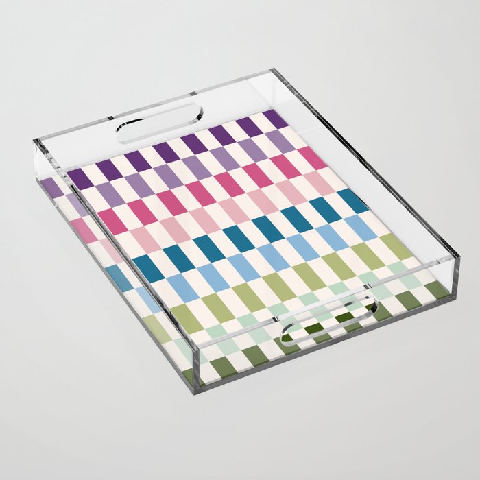 Retro Colorful Stripes Acrylic Tray Gallery Image 1