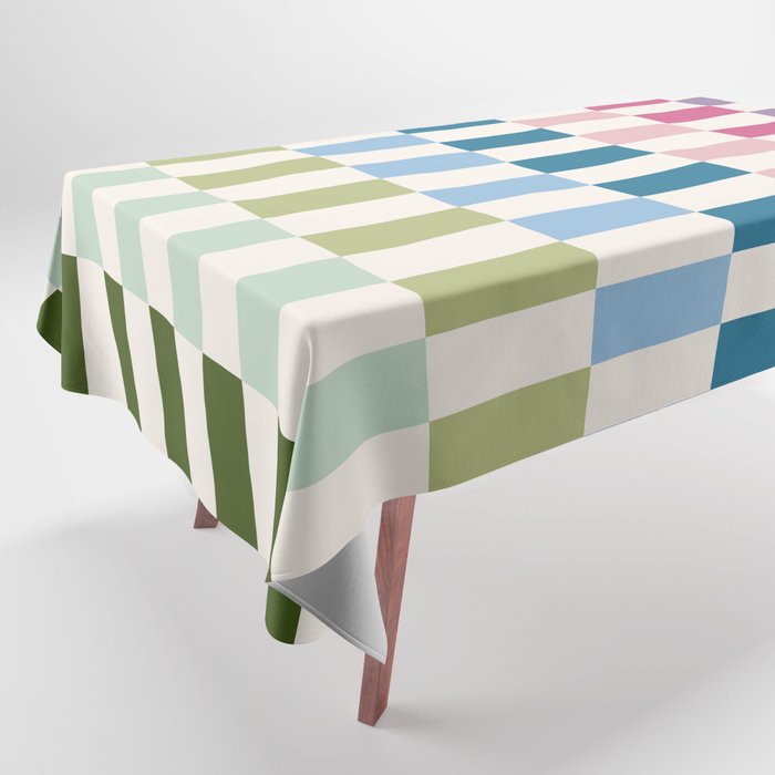 Retro Colorful Stripes Tablecloth Gallery Image 1