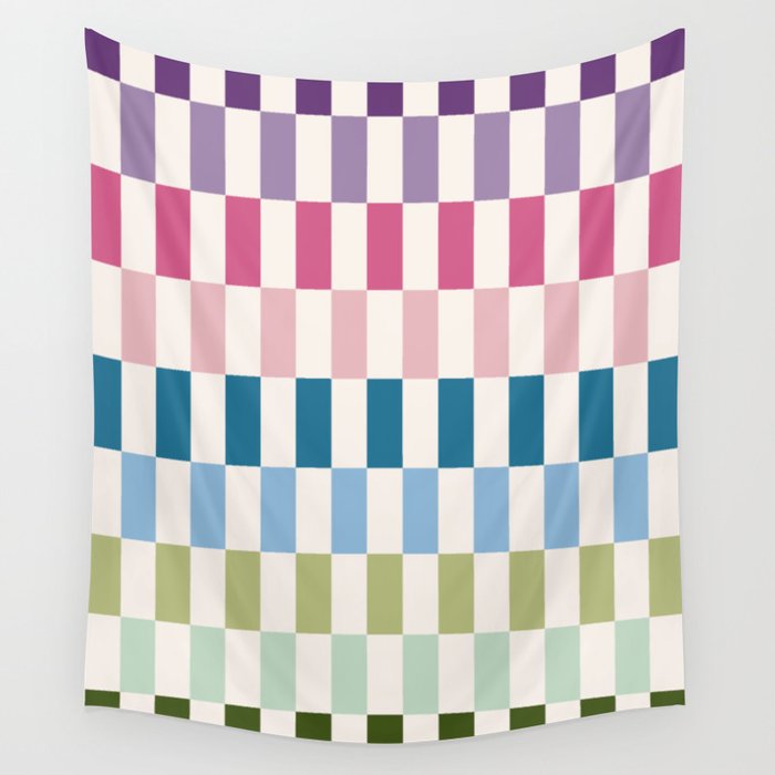 Retro Colorful Stripes Wall Tapestry Gallery Image 1