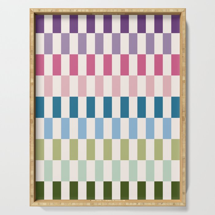 Retro Colorful Stripes Serving Tray Gallery Image 1