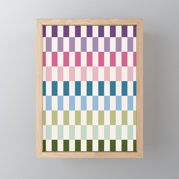 Retro Colorful Stripes Mini Art Print Gallery Image 1