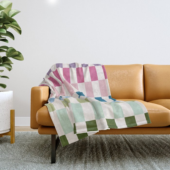 Retro Colorful Stripes Throw Blanket Gallery Image 1
