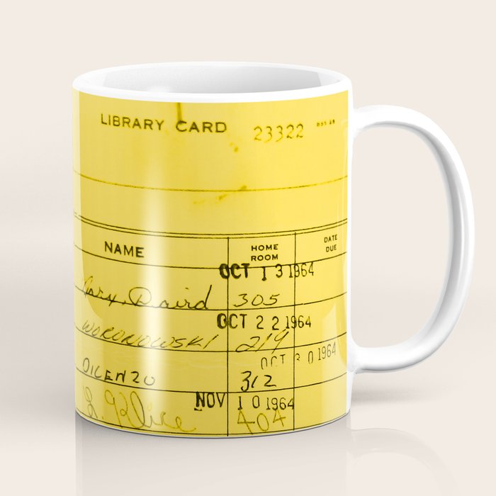 Library Card 23322 Yellow Coffee Mug Gallery Image 1