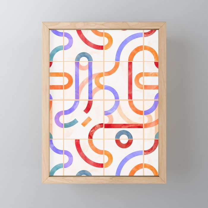 Colorful Curved Path Tiles G Mini Art Print Gallery Image 1