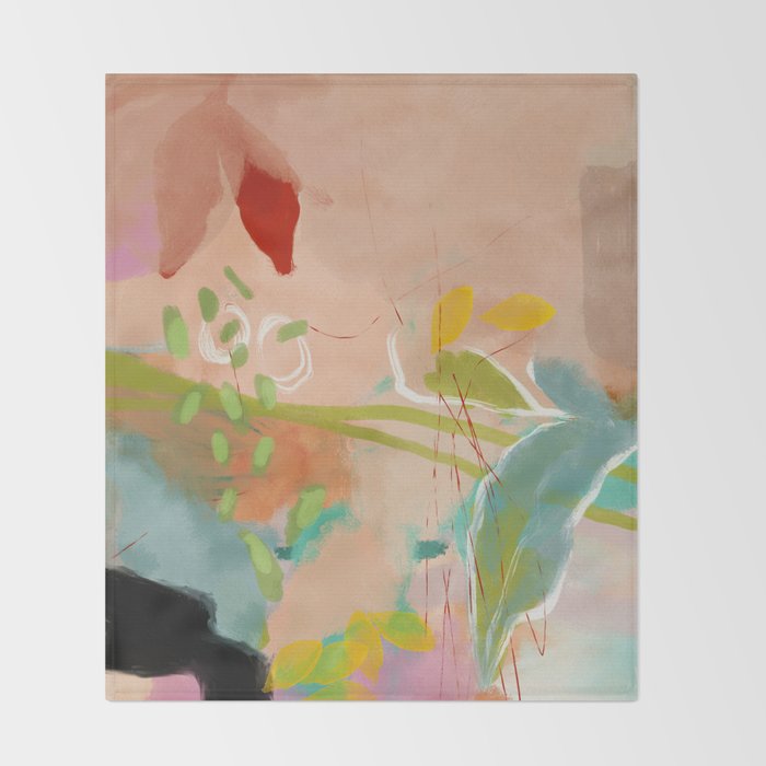 plants in my summer garden / abstraction Throw Blanket Gallery Image 2