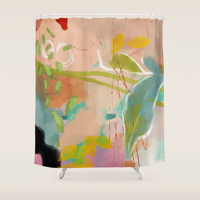 plants in my summer garden / abstraction Shower Curtain Gallery Image 1