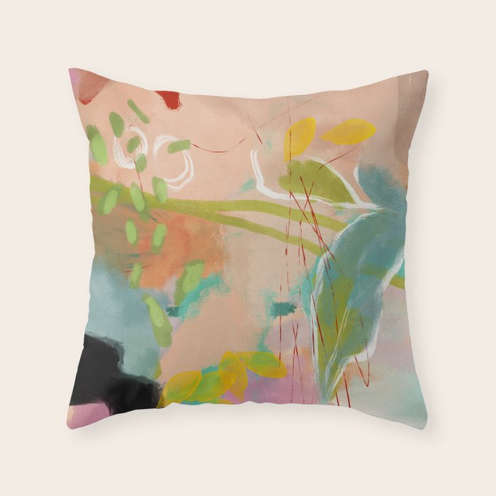 plants in my summer garden / abstraction Throw Pillow Gallery Image 6
