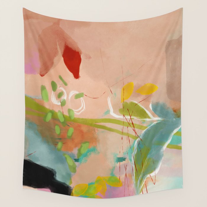 plants in my summer garden / abstraction Wall Tapestry Gallery Image 4