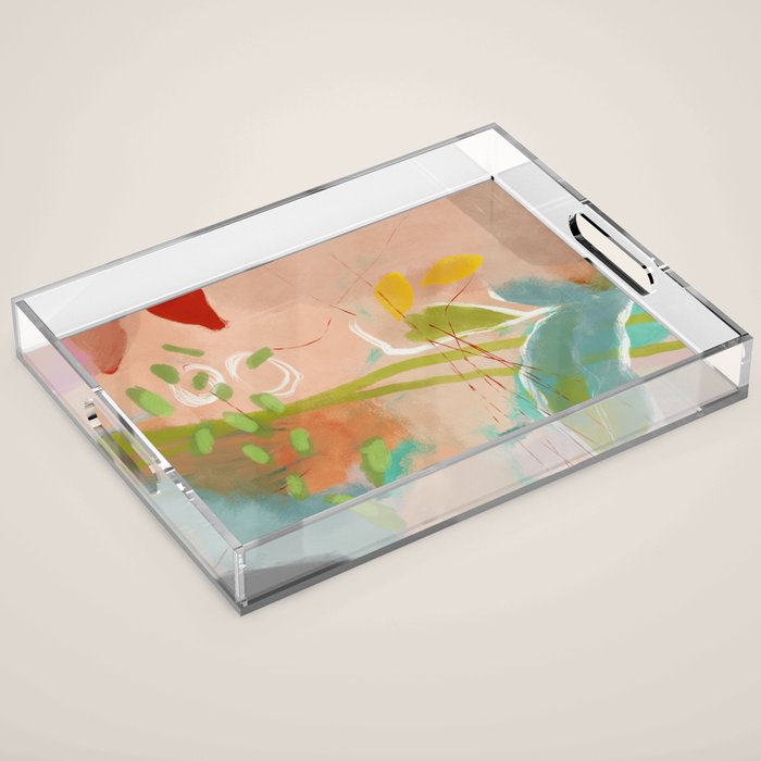 plants in my summer garden / abstraction Acrylic Tray Gallery Image 1