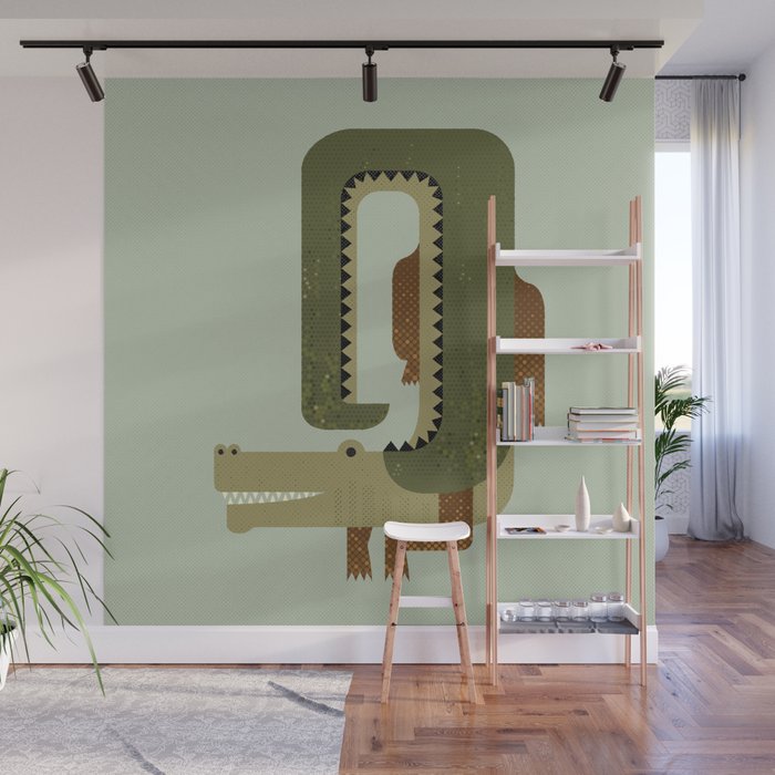 Whimsy Crocodile Wall Mural Gallery Image 1