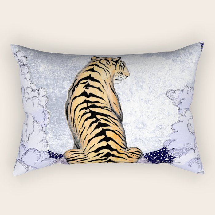 Tiger Moon | Colour Version Rectangular Pillow Gallery Image 2