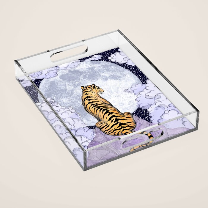 Tiger Moon | Colour Version Acrylic Tray Gallery Image 1