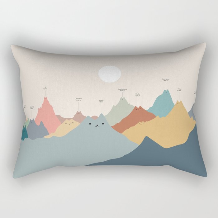 Cat Landscape 115: Himeowlaya Rectangular Pillow Gallery Image 1
