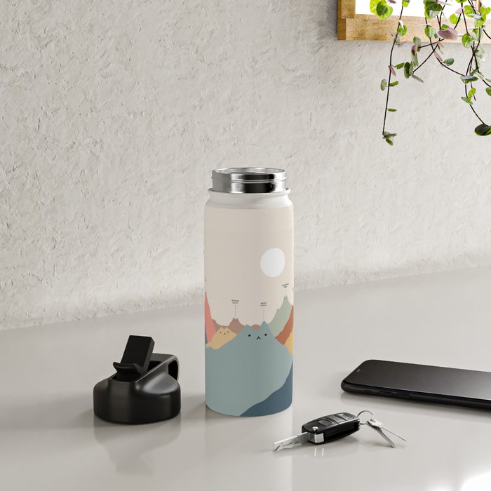 Cat Landscape 115: Himeowlaya Water Bottle Gallery Image 4