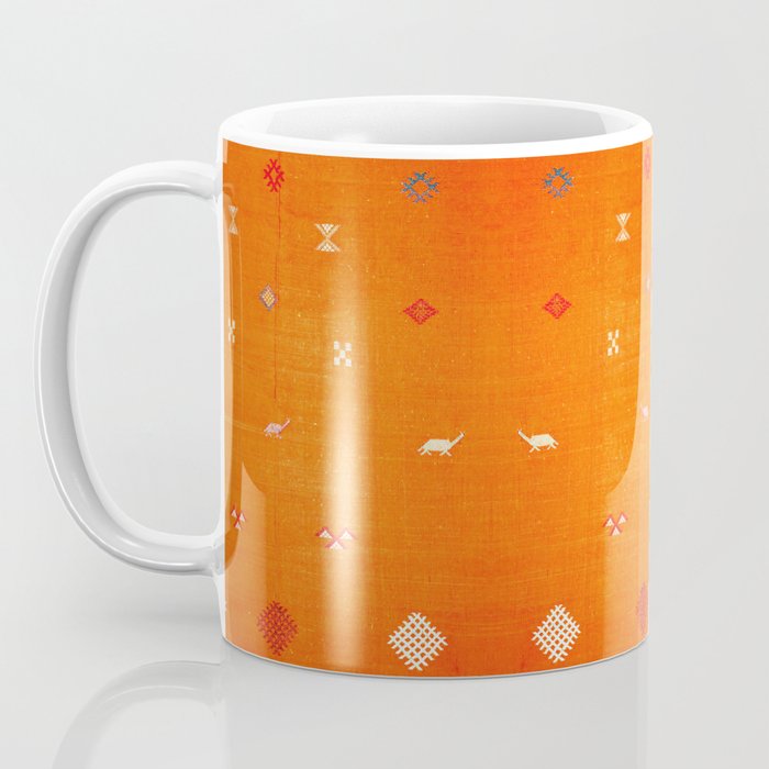 Orange Oriental Traditional Creative Berber Moroccan Fabric Style Coffee Mug Gallery Image 3